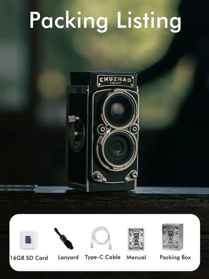 CHUZHAO Vintage Mini Digital Camera Autofocus 12MP, 1080P FHD Video Vlogging Portable Camera for Christmas Birthday Ideal Gift