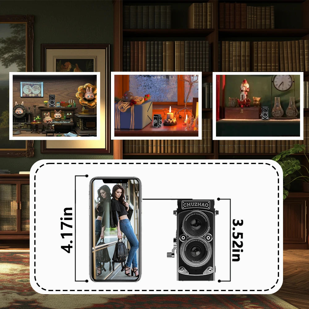 CHUZHAO Vintage Mini Digital Camera Autofocus 12MP, 1080P FHD Video Vlogging Portable Camera for Christmas Birthday Ideal Gift